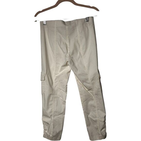 Elliot Lauren White Cargo Pull On Cropped Pants Size 2 Classic Minimalist - Picture 6 of 12
